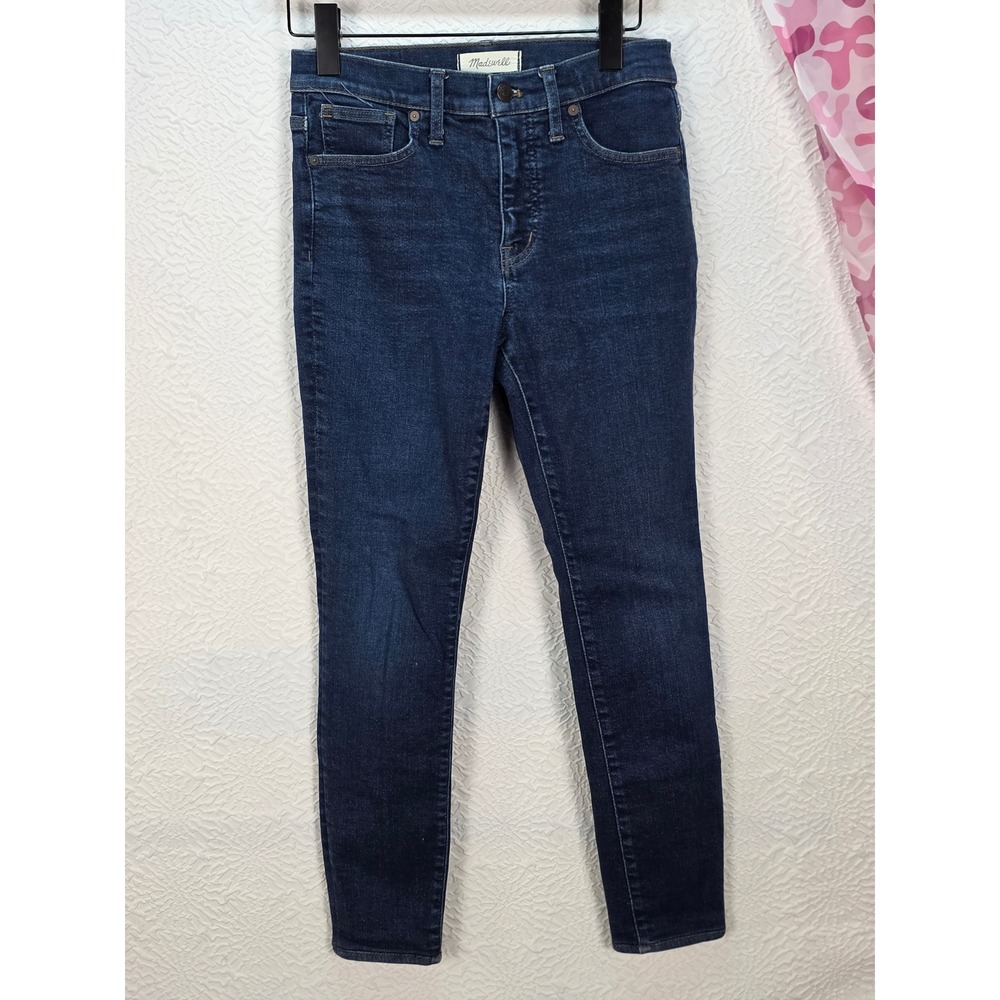 Madewell 9 Inch Mid-Rise Skinny Jeans Dark Wash Blue Denim Size 27